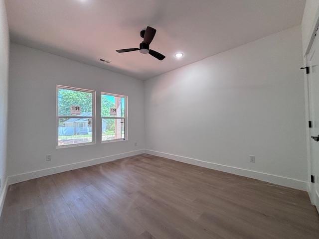 179 Cedar Ave, Wellford, SC 29385 - empty room featuring wood finished floors, recessed lighting, and ceiling fan