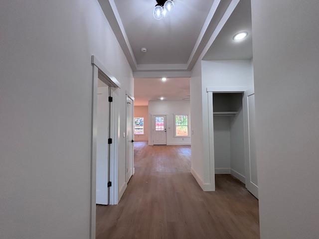 179 Cedar Ave, Wellford, SC 29385 - corridor featuring wood finished floors, ornamental molding, and recessed lighting