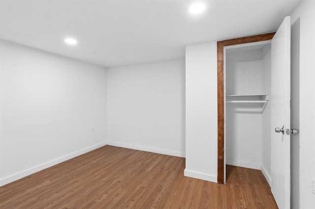 21 U St, Honea Path, SC 29654 - unfurnished bedroom featuring wood finished floors, recessed lighting, and a closet