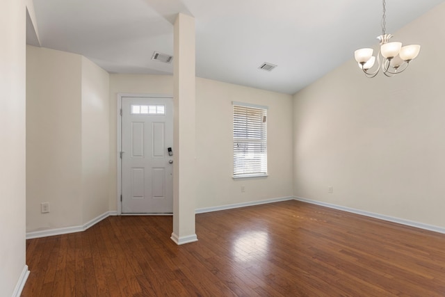 536 Goldstone Ln, Boiling Springs, SC 29336 - foyer featuring wood-type flooring and a chandelier