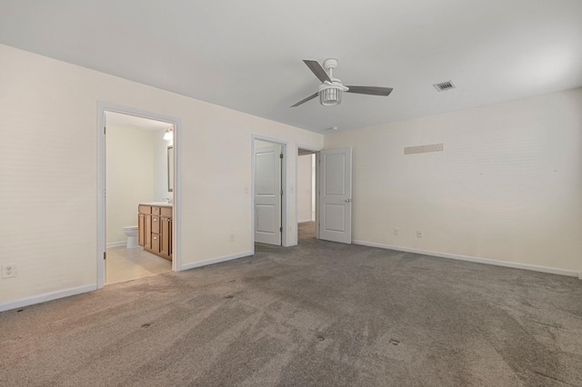 536 Goldstone Ln, Boiling Springs, SC 29336 - unfurnished bedroom featuring carpet, ensuite bath, and ceiling fan