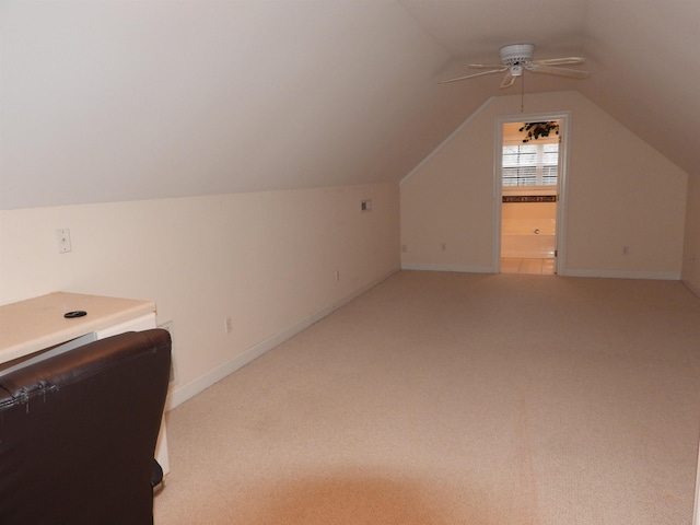1 Carnoustie Ct, Campobello, SC 29322 - bonus room with ceiling fan, light colored carpet, and vaulted ceiling