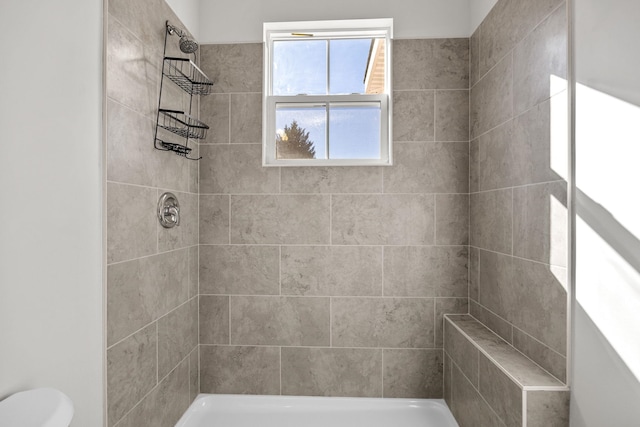 235 Marshland Ln, Greer, SC 29650 - full bathroom featuring tiled shower and toilet