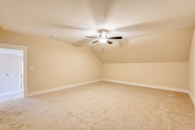 155 Chestnut Dr, Woodruff, SC 29388 - additional living space with light colored carpet, a ceiling fan, and lofted ceiling