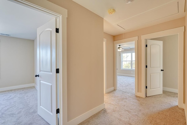 155 Chestnut Dr, Woodruff, SC 29388 - hall with attic access and carpet floors