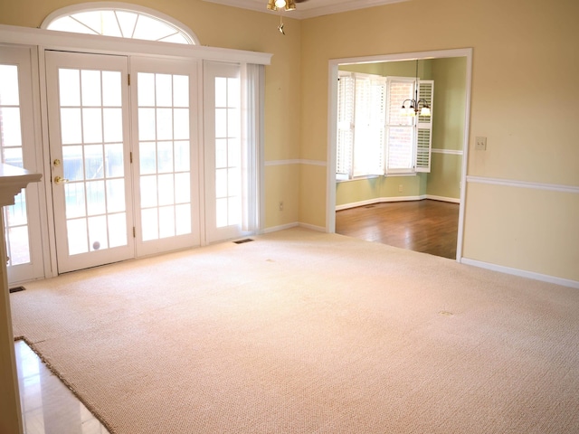 101 Sheraton Loop, Gaffney, SC 29341 - carpeted spare room featuring healthy amount of natural light, a chandelier, and a ceiling fan