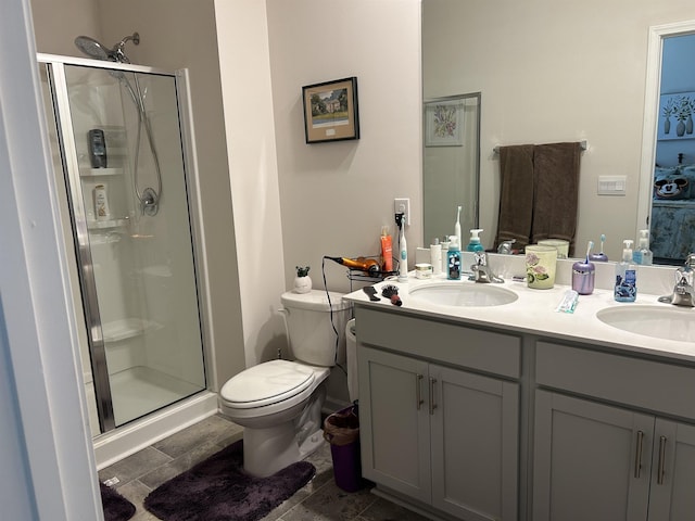 1278 Elterwater Ln, Spartanburg, SC 29306 - bathroom featuring double vanity and a stall shower
