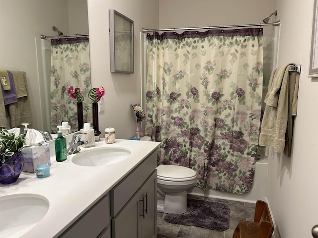 1278 Elterwater Ln, Spartanburg, SC 29306 - bathroom with double vanity and shower / bath combination with curtain