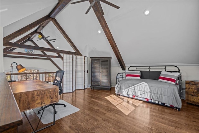 3664 River Rd, Union, SC 29379 - bedroom featuring wood finished floors, recessed lighting, an office area, and a ceiling fan