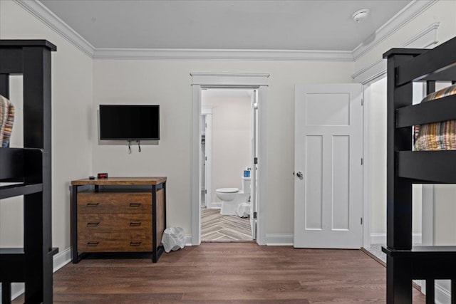 3664 River Rd, Union, SC 29379 - bedroom with ornamental molding, wood finished floors, and ensuite bathroom