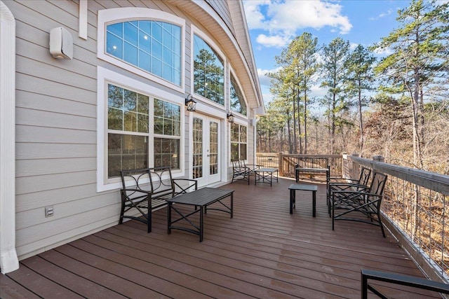 3664 River Rd, Union, SC 29379 - wooden terrace featuring french doors and outdoor dining space