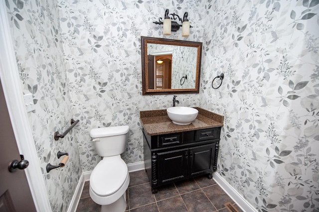 311 Burro Ct, Boiling Springs, SC 29316 - bathroom featuring wallpapered walls, vanity, and tile patterned floors
