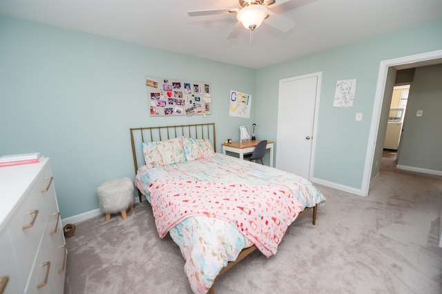 1105 Partridge Rd, Spartanburg, SC 29302 - bedroom with light carpet and a ceiling fan
