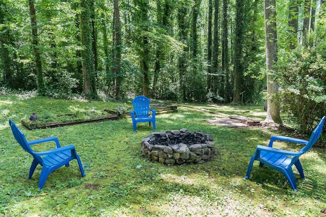 1105 Partridge Rd, Spartanburg, SC 29302 - view of yard with a fire pit