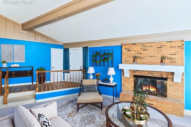 1109 Hemlock Dr, Shelby, NC 28150 - living room with a brick fireplace