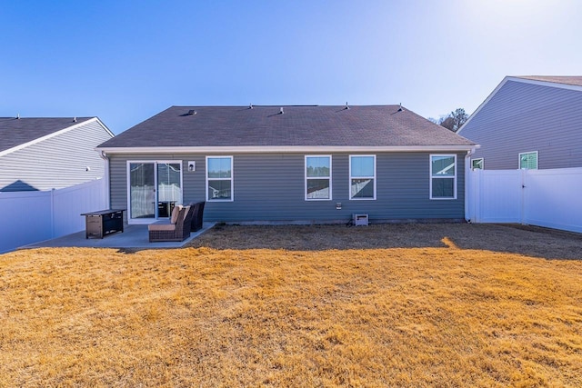 2086 Wexley Dr, Boiling Springs, SC 29316 - rear view of property with a patio area, a fenced backyard, and a shingled roof