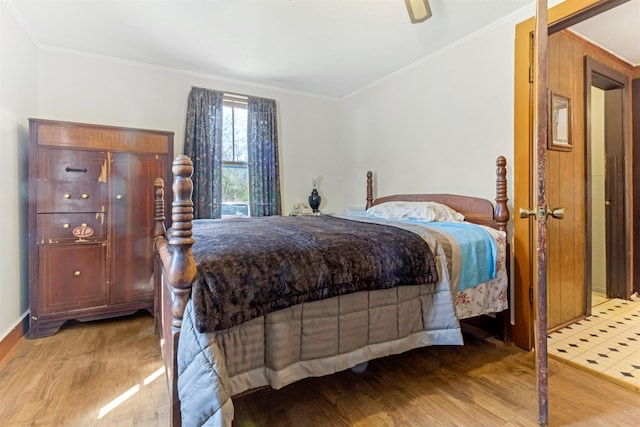 163 Railroad St, Enoree, SC 29335 - bedroom featuring wood finished floors, ornamental molding, and ceiling fan