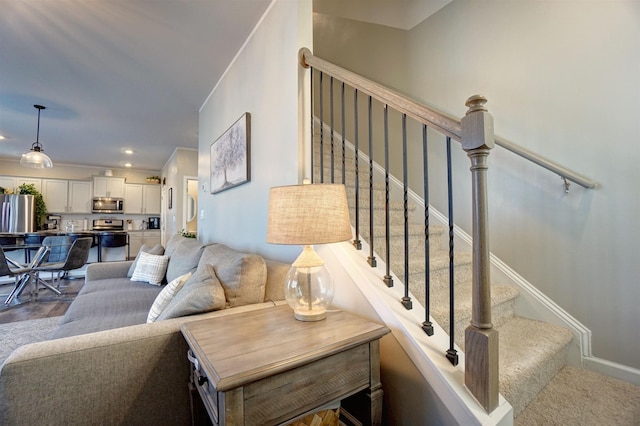 1470 Talley Ridge Dr, Woodruff, SC 29388 - stairs featuring recessed lighting and baseboards