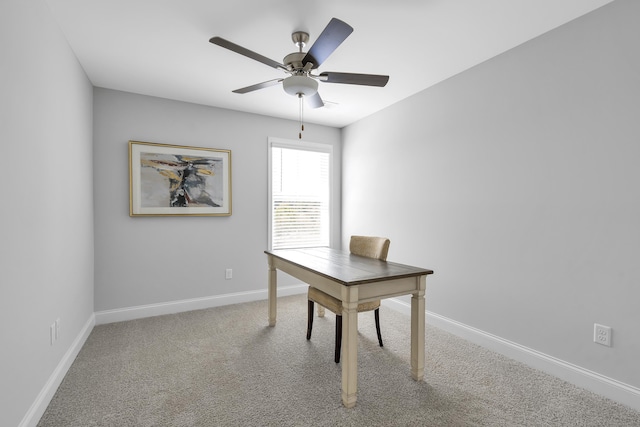 1034 Silverbend Trl, Duncan, SC 29334 - office with a ceiling fan and light carpet