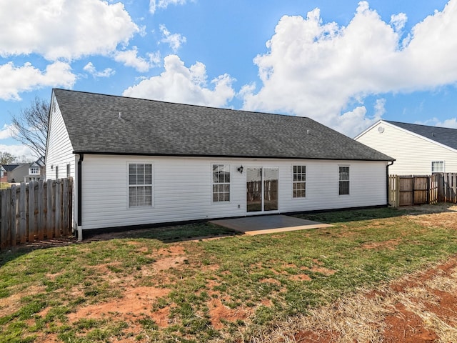 461 Candleglow Dr, Boiling Springs, SC 29316 - back of house featuring a patio, a fenced backyard, and a shingled roof