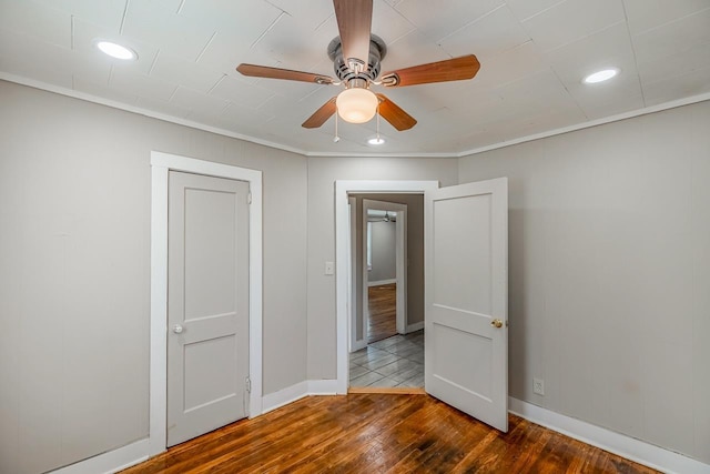 107 Ravenscroft St, Union, SC 29379 - unfurnished bedroom featuring hardwood / wood-style floors, a ceiling fan, and recessed lighting