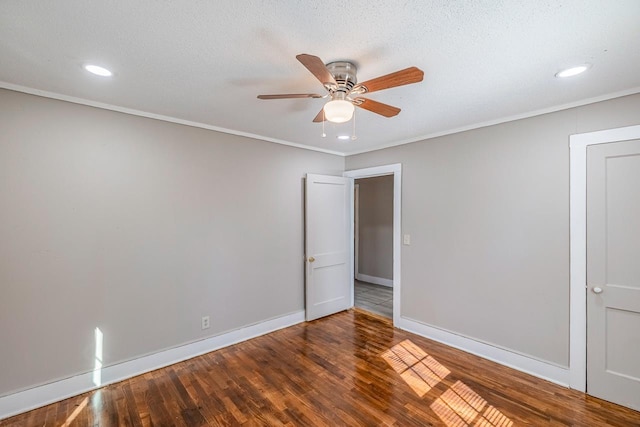 107 Ravenscroft St, Union, SC 29379 - spare room featuring recessed lighting, wood finished floors, ceiling fan, and ornamental molding