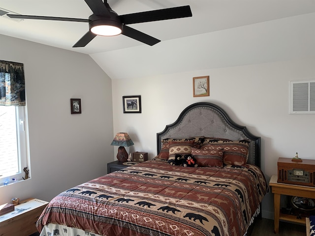138 Lowe Rd, Chesnee, SC 29323 - bedroom featuring lofted ceiling, wood finished floors, and a ceiling fan