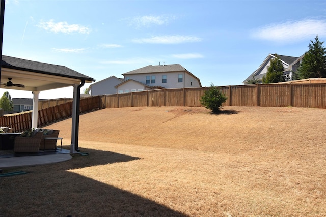 190 Colfax Dr, Boiling Springs, SC 29316 - fenced backyard with ceiling fan and a patio