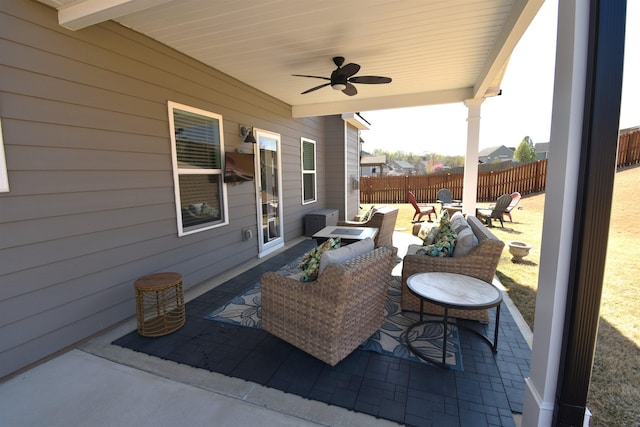 190 Colfax Dr, Boiling Springs, SC 29316 - view of patio with a ceiling fan and an outdoor living space