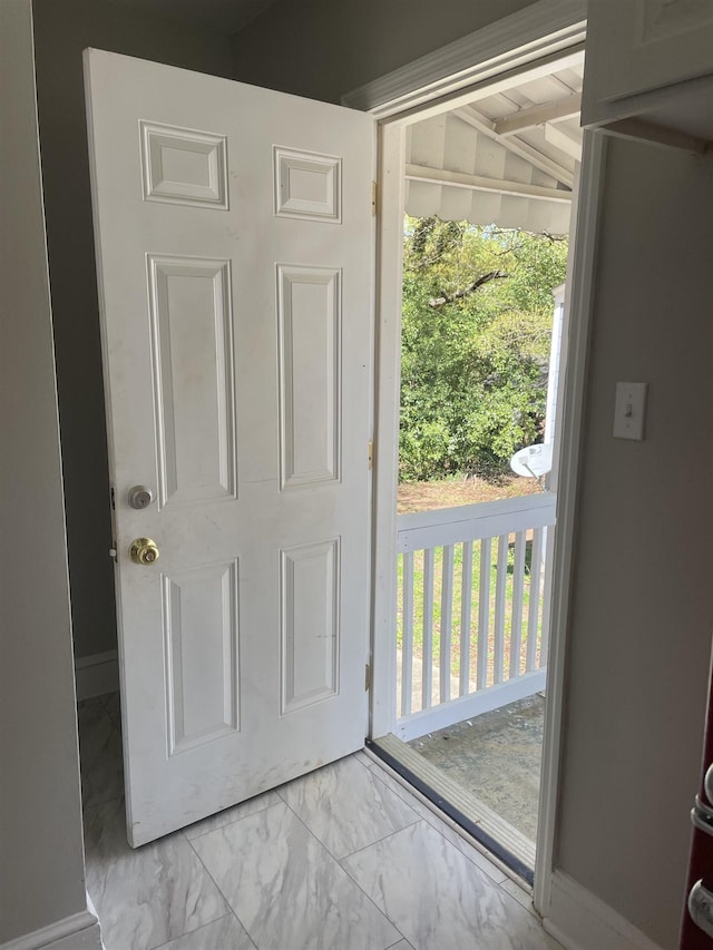 126 White Oak Rd, Spartanburg, SC 29301 - entrance foyer featuring marble finish flooring and baseboards