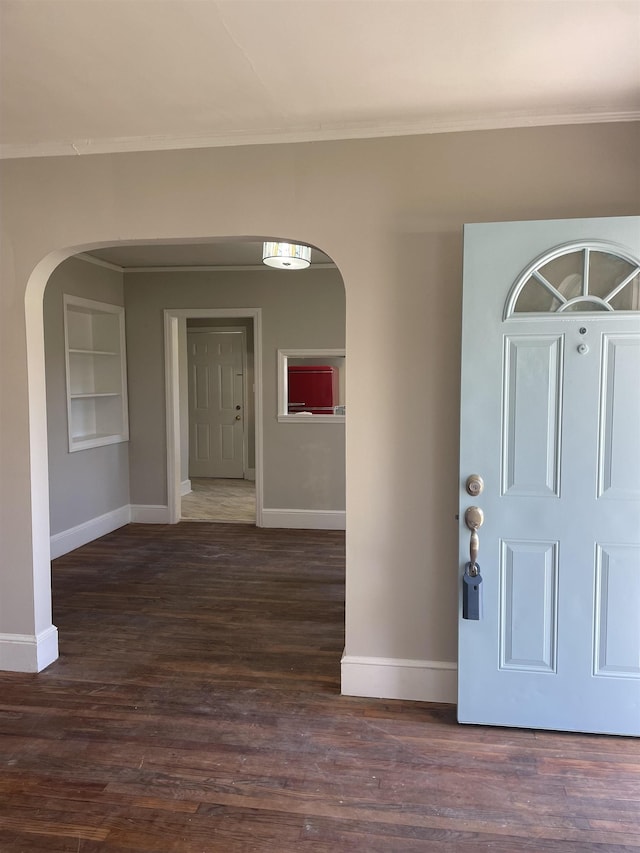 126 White Oak Rd, Spartanburg, SC 29301 - entrance foyer with arched walkways, ornamental molding, and wood finished floors