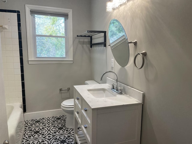 126 White Oak Rd, Spartanburg, SC 29301 - bathroom with healthy amount of natural light, vanity, tile patterned flooring, and tub / shower combination