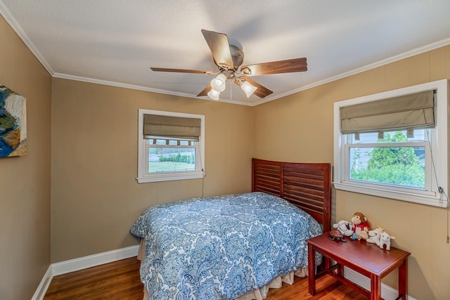 423 Coggins Shore Rd, Inman, SC 29349 - bedroom featuring crown molding, wood finished floors, and ceiling fan