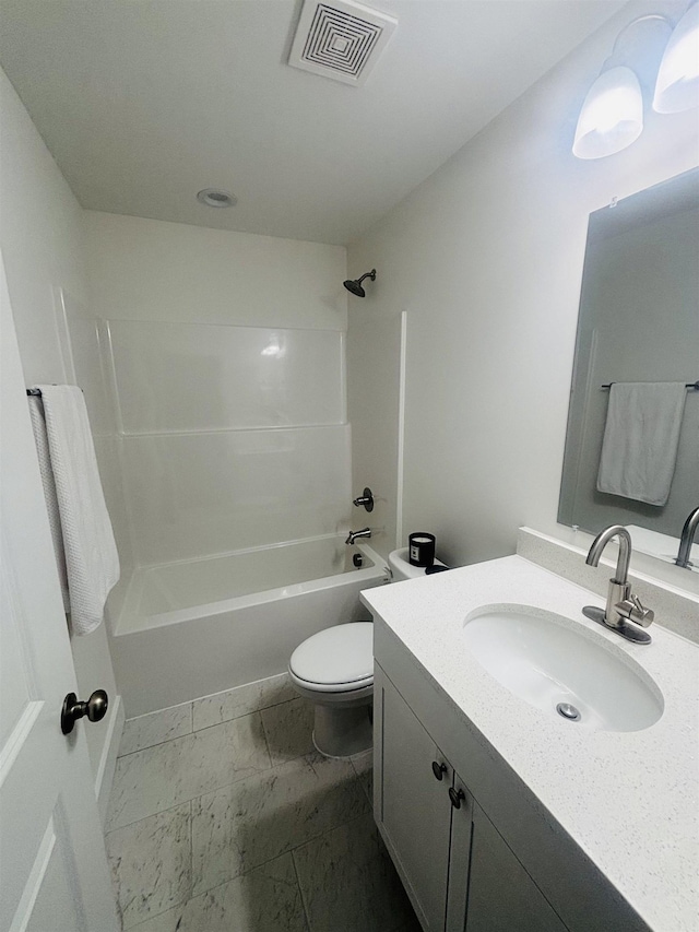 776 Darwin Rd, Gaffney, SC 29340 - full bath featuring vanity,  shower combination, and marble finish flooring