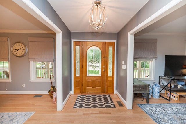 316 Whitfield Ln, Boiling Springs, SC 29316 - foyer entrance featuring a chandelier and light wood-type flooring