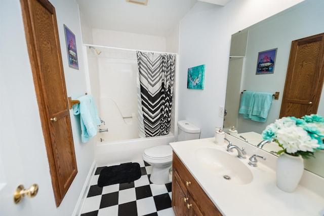 316 Whitfield Ln, Boiling Springs, SC 29316 - bathroom featuring tile patterned floors, vanity, and shower / tub combo with curtain