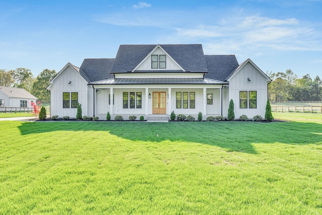 164 Triangle Pine Rd, Fountain Inn, SC 29644 - modern farmhouse with a standing seam roof, board and batten siding, and a shingled roof