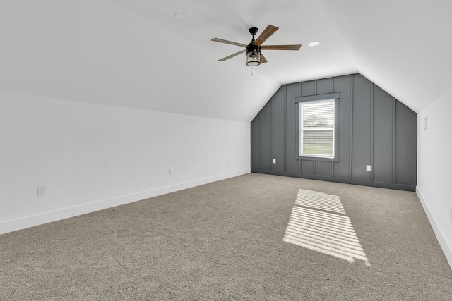 164 Triangle Pine Rd, Fountain Inn, SC 29644 - additional living space featuring lofted ceiling, carpet, and a ceiling fan