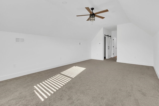 164 Triangle Pine Rd, Fountain Inn, SC 29644 - additional living space with lofted ceiling, carpet, and ceiling fan