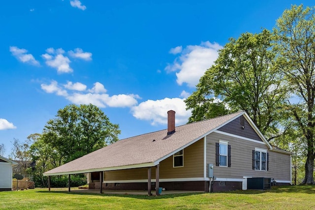 1620 Rainbow Lake Rd, Inman, SC 29349 - rear view of house featuring a lawn and a chimney