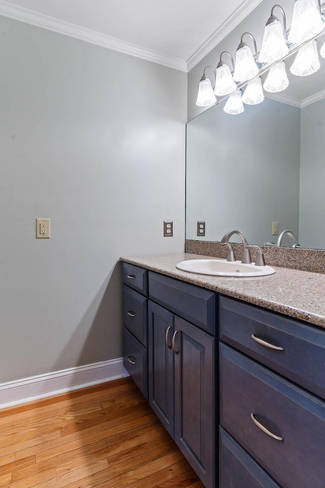 1620 Rainbow Lake Rd, Inman, SC 29349 - bathroom featuring vanity, wood finished floors, and ornamental molding