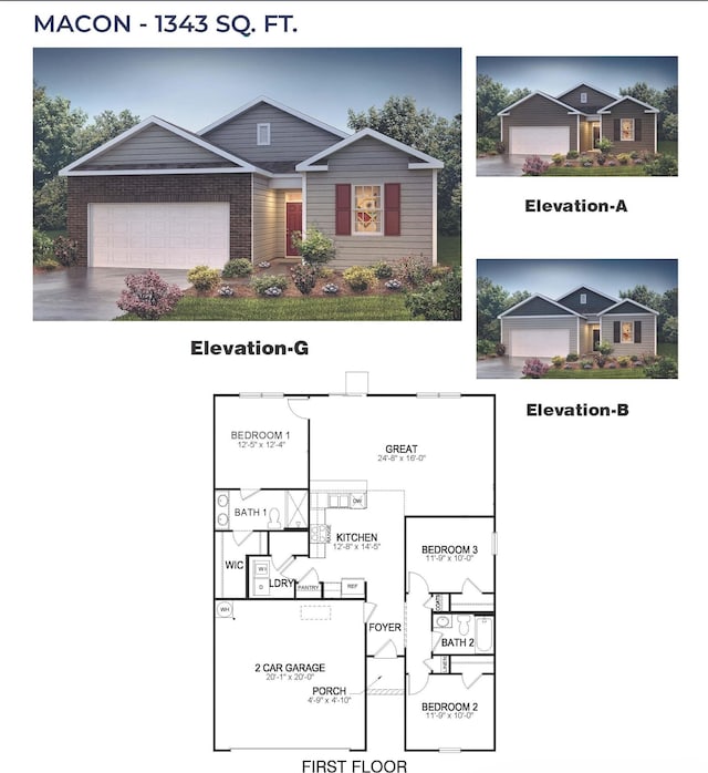 1433 Slades St, Woodruff, SC 29388 - view of floor plan / room layout
