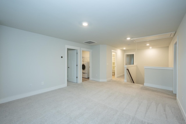832 Redmill Ln, Duncan, SC 29334 - carpeted empty room with attic access, washer / clothes dryer, and recessed lighting