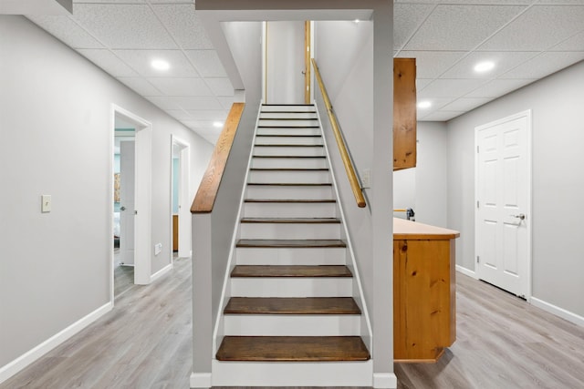 116 Dorothy Ln, Pickens, SC 29671 - staircase featuring a drop ceiling, recessed lighting, and wood finished floors