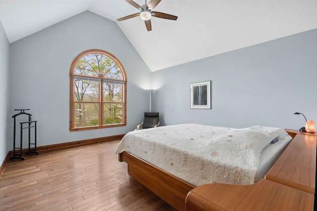 116 Dorothy Ln, Pickens, SC 29671 - bedroom featuring lofted ceiling, hardwood / wood-style floors, and a ceiling fan