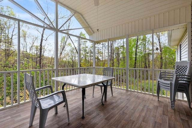 116 Dorothy Ln, Pickens, SC 29671 - sunroom featuring outdoor dining space and vaulted ceiling