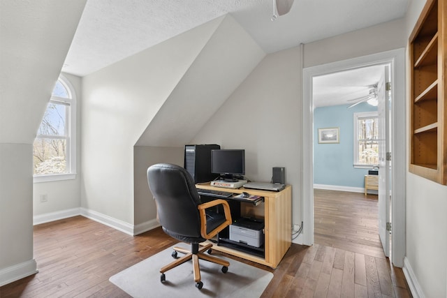 116 Dorothy Ln, Pickens, SC 29671 - office with ceiling fan, hardwood / wood-style floors, and lofted ceiling
