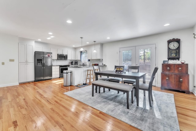 101 Owens Dr, Inman, SC 29349 - dining room featuring recessed lighting, french doors, and light wood-style flooring