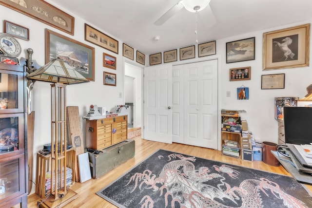 101 Owens Dr, Inman, SC 29349 - office area featuring wood finished floors and ceiling fan
