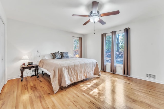 101 Owens Dr, Inman, SC 29349 - bedroom with light wood-style flooring and ceiling fan